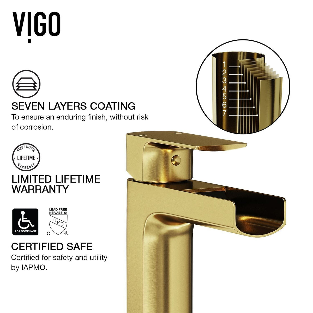 VIGO Sottile MatteShell White Bathroom Sink/Basin Set with Amada Faucet and Glass Rectangular Vessel
