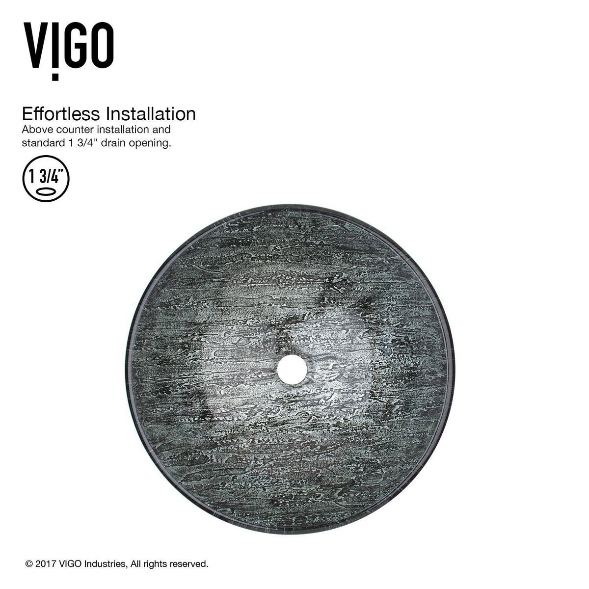 VIGO Titanium Glass Slate Grey Bathroom Sink/Basin Set with Niko Faucet and Round Vessel