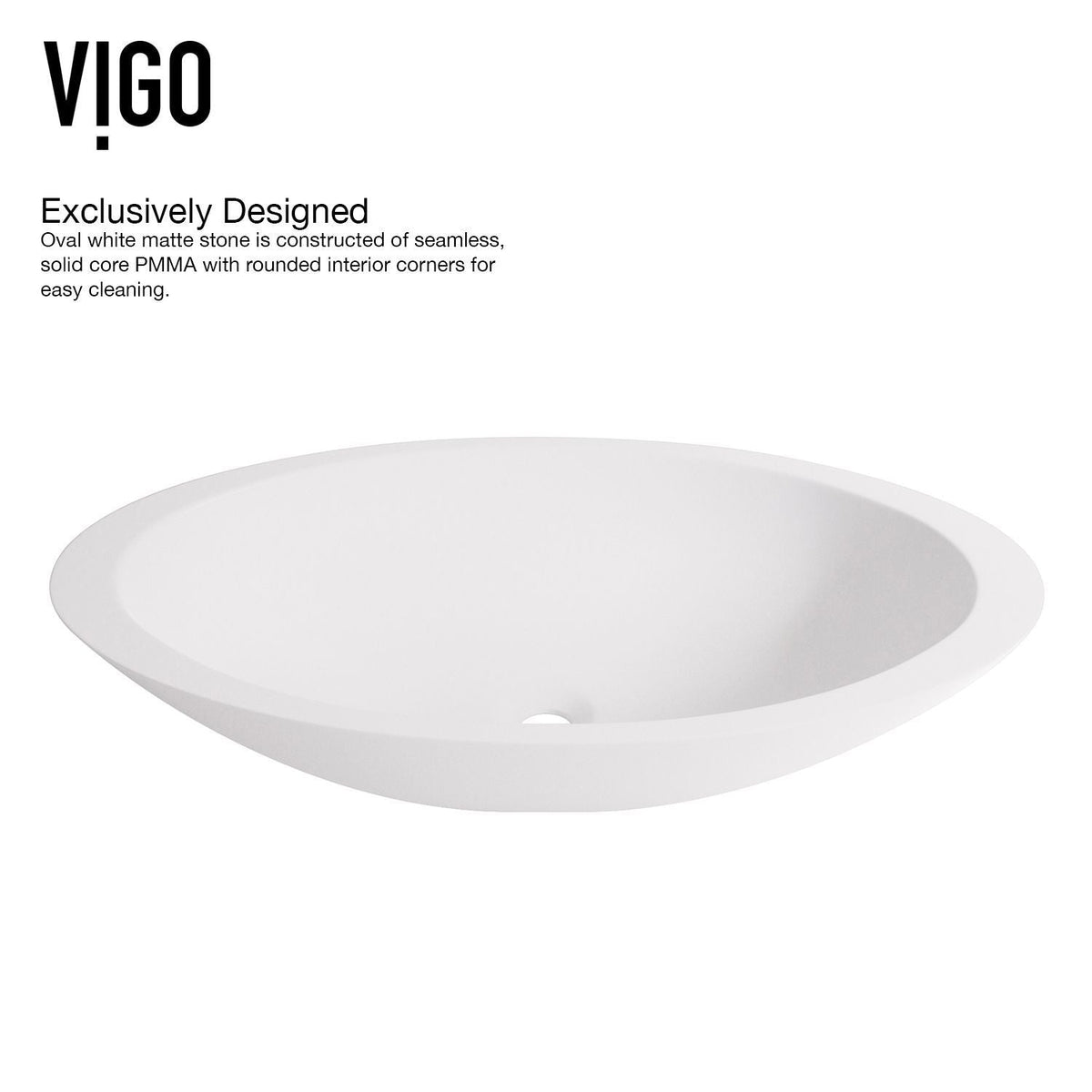 VIGO Wisteria MatteStone White Bathroom Sink/Basin Set with Norfolk Faucet and Oval Composite Vessel