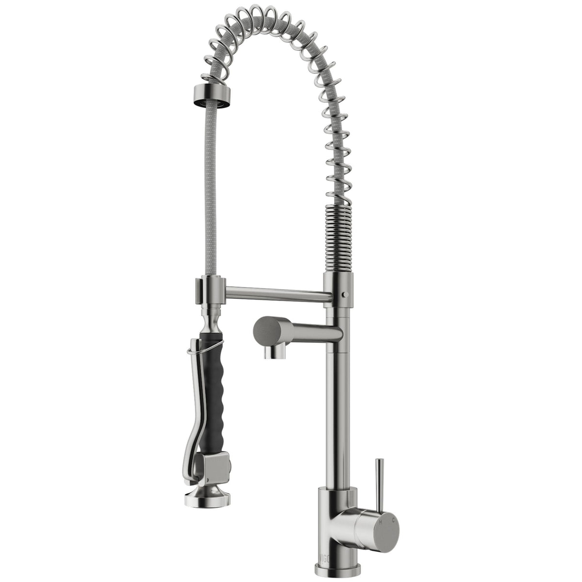 VIGO Zurich Single Handle Pull Down Spray Kitchen Faucet, Stainless Steel