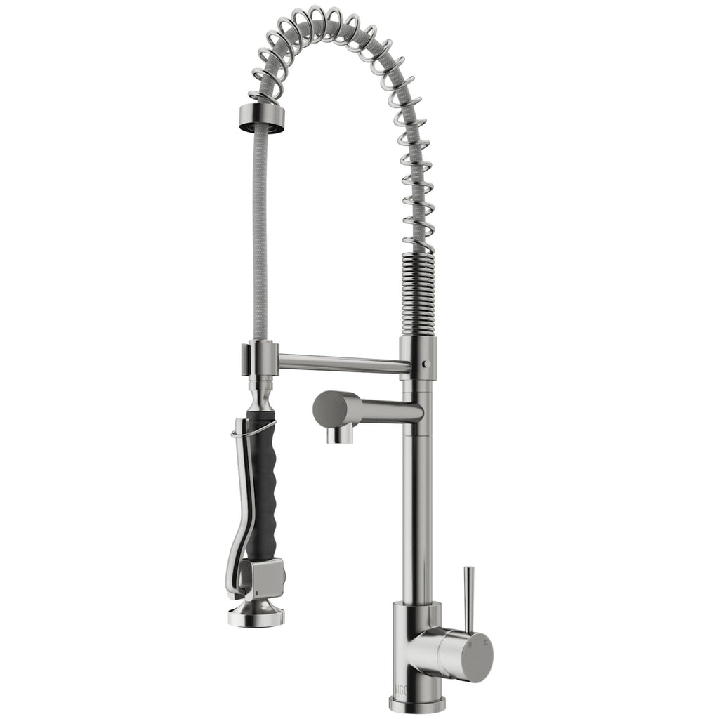VIGO Zurich Single Handle Pull Down Spray Kitchen Faucet, Stainless Steel