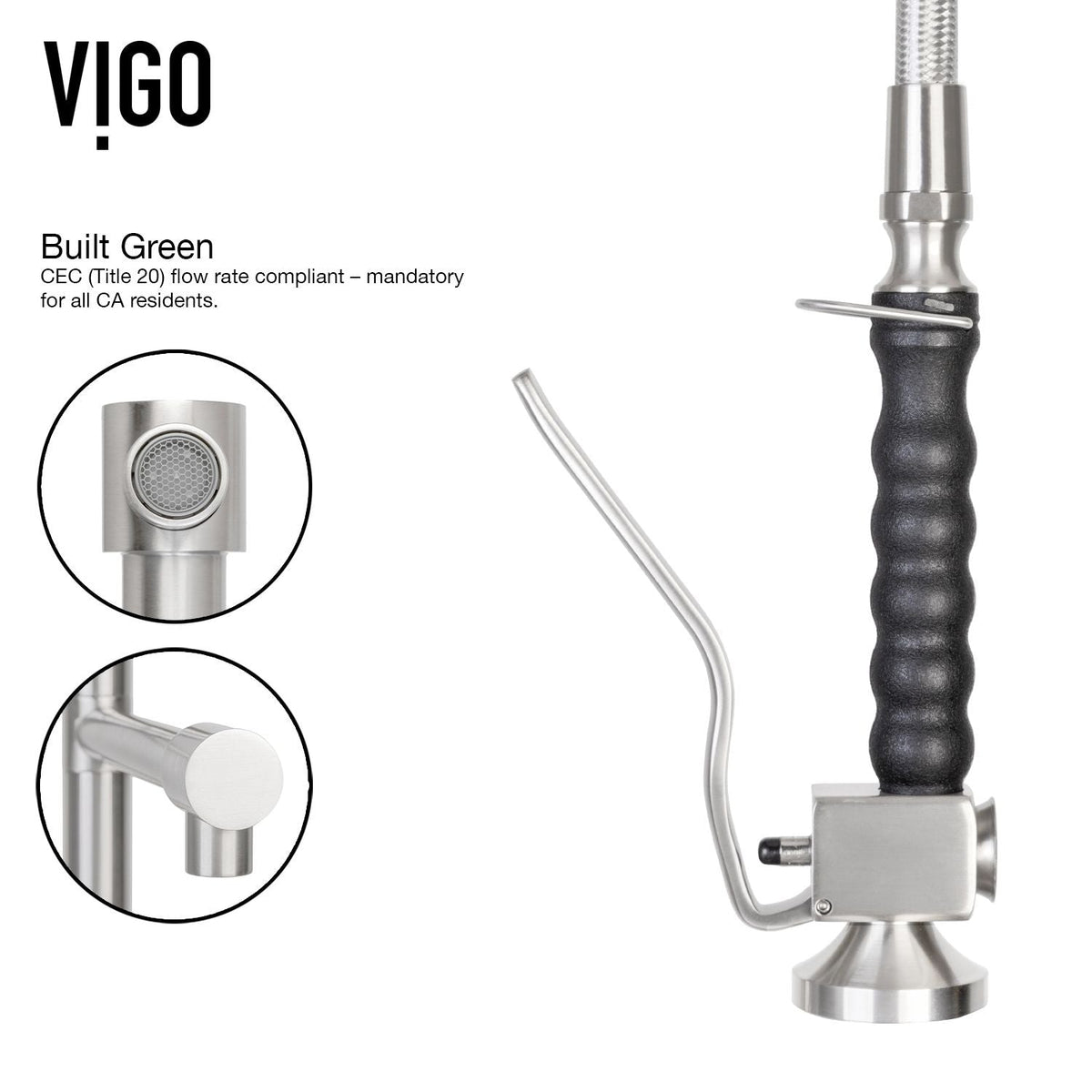 VIGO Zurich Single Handle Pull Down Spray Kitchen Faucet, Stainless Steel