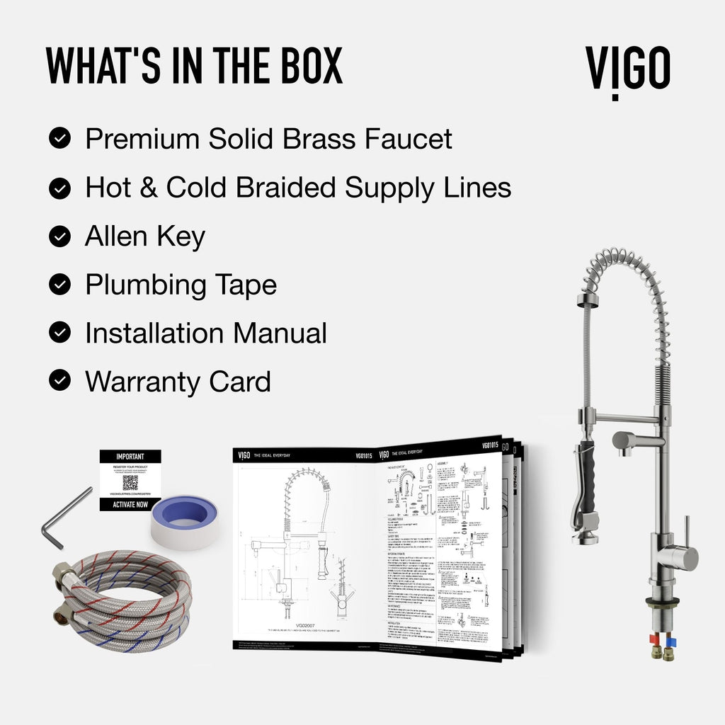 VIGO Zurich Single Handle Pull Down Spray Kitchen Faucet, Stainless Steel