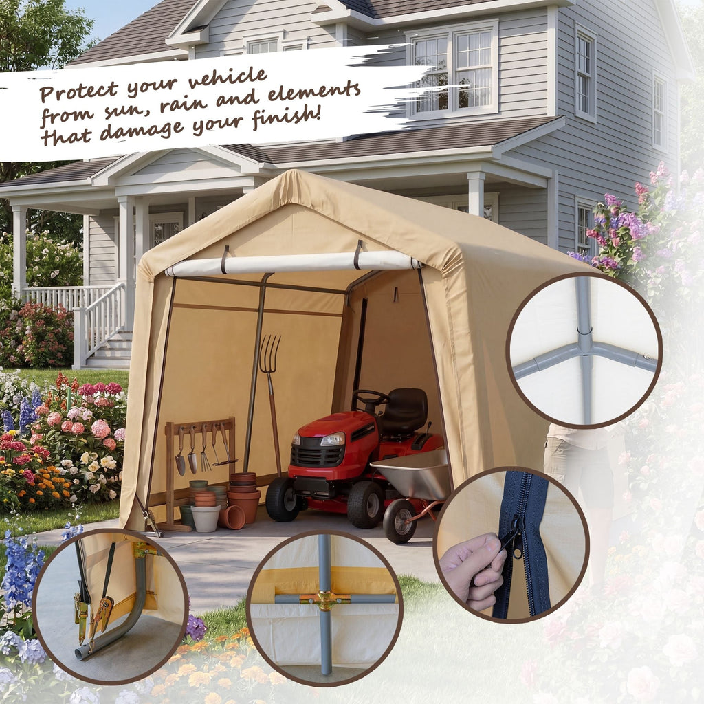 Weatherfast Waterproof Storage Shed with UV Protection, 10 x 10 x 8-ft