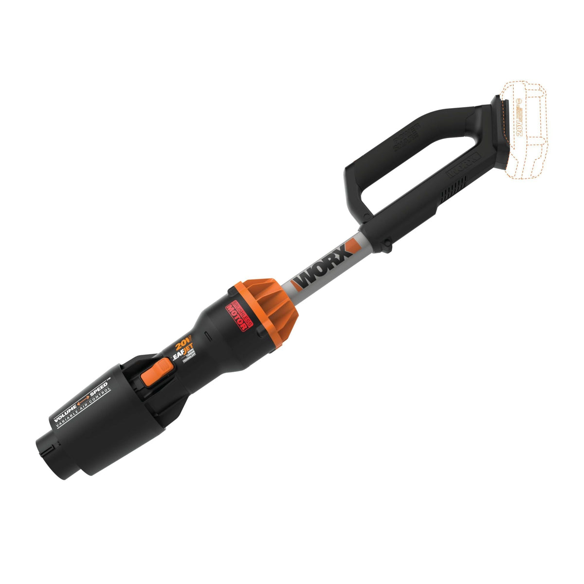 WORX WG543.9 Nitro 20V Power Share Cordless LeafJet Blower with Brushless Motor, Tool Only