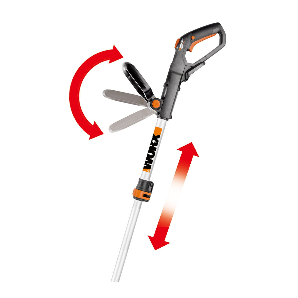Worx WG934 Power Share 2x20V 2-in-1 Combo Kit, WG779 40V Cordless Mower, 14-in + WG163.9 20V Cordless Grass Trimmer/Edger, 12-in