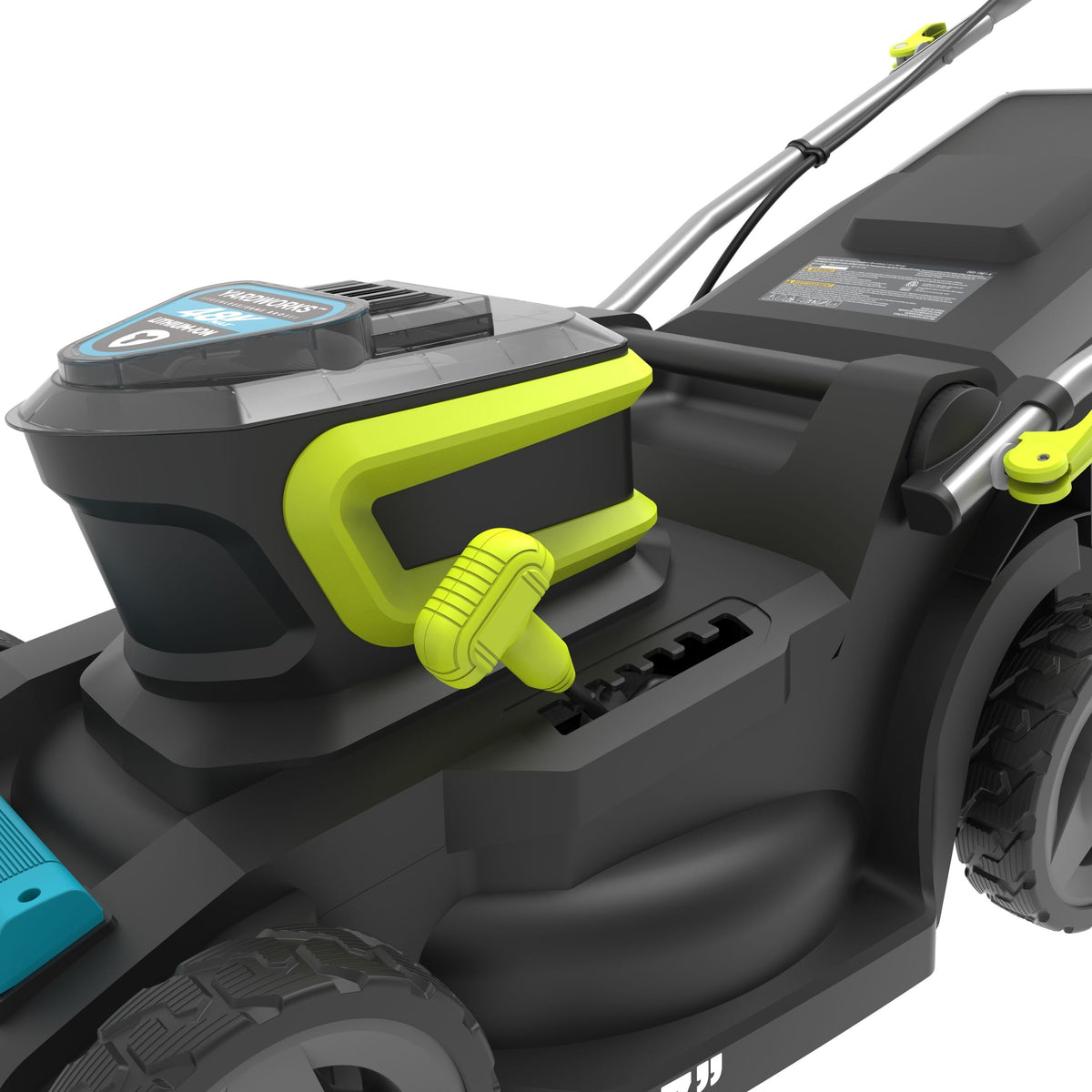 Yardworks 48V 2-in-1 Brushless Push Lawn Mower, 17-in with 4Ah Battery & Charger