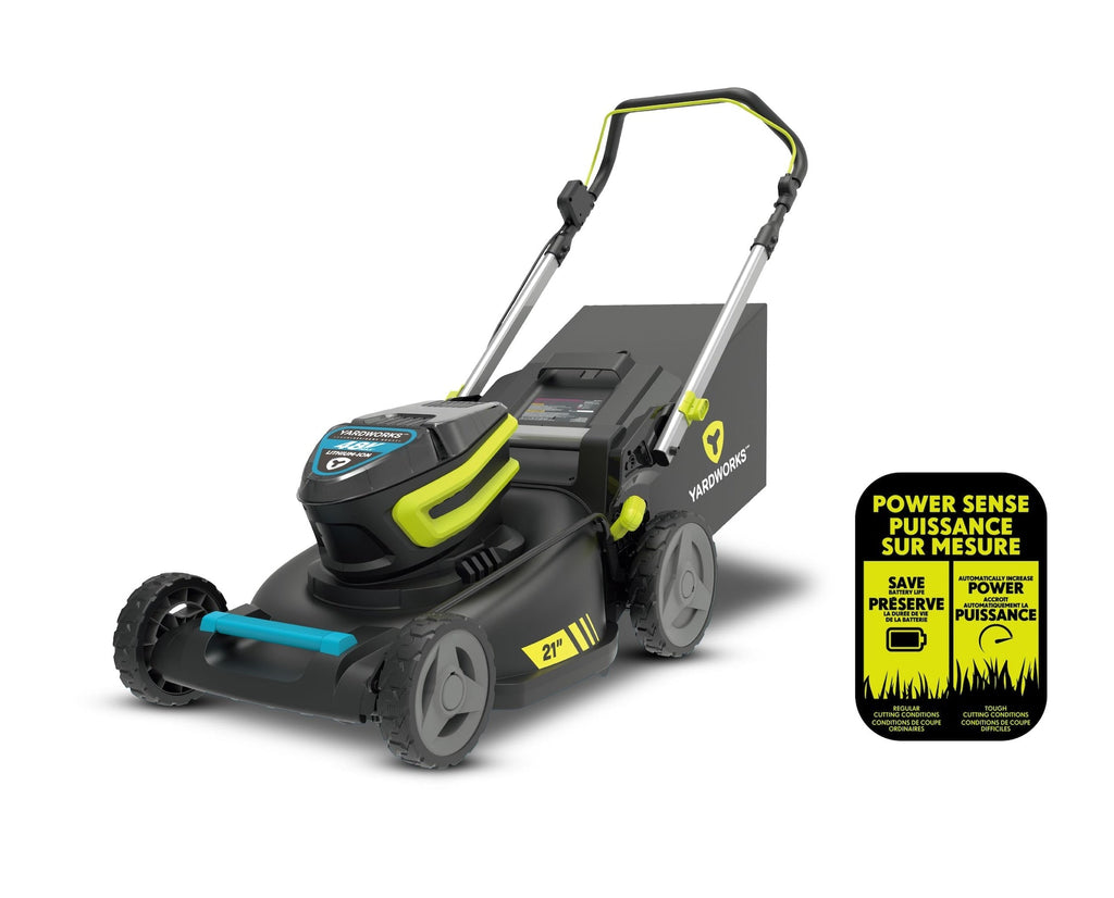Yardworks 48V 3-in-1 Brushless Push Lawn Mower, 21-in with 6Ah Battery & Charger