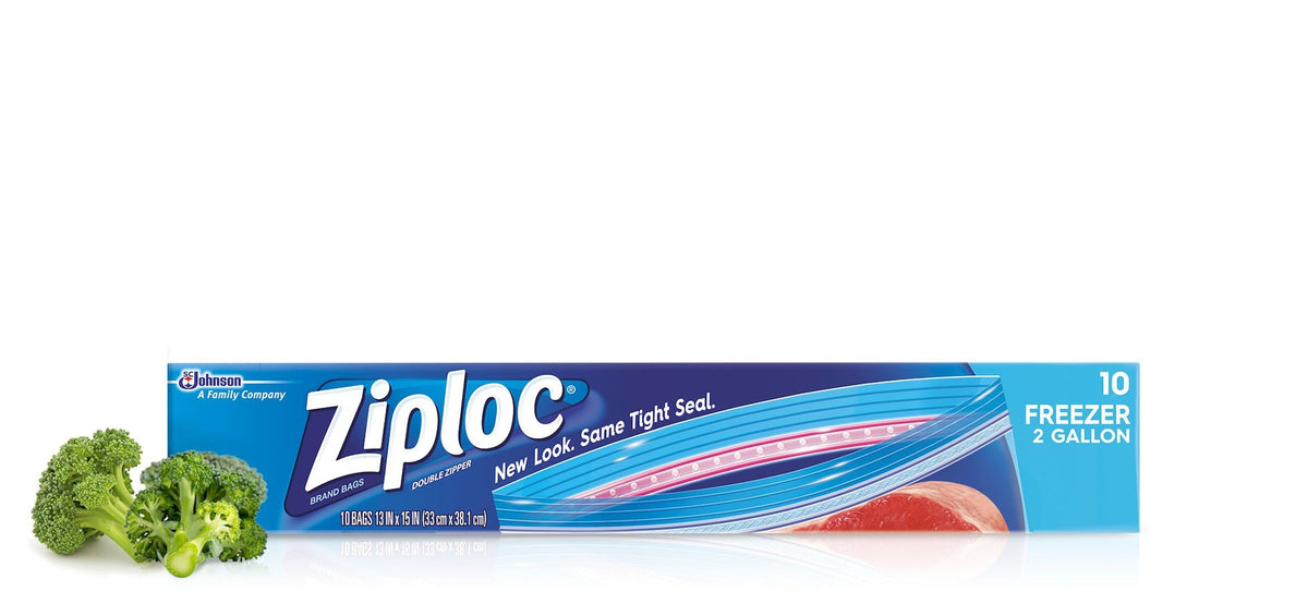 Ziploc Extra Large Freezer Plastic Bags, 5.5-L, 10-pk